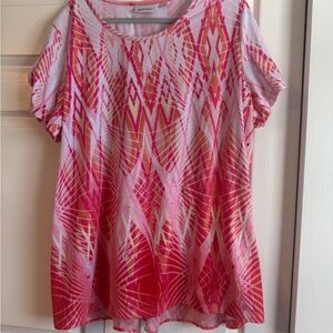 Avenue Pink & Coral Abstract Swing Tunic